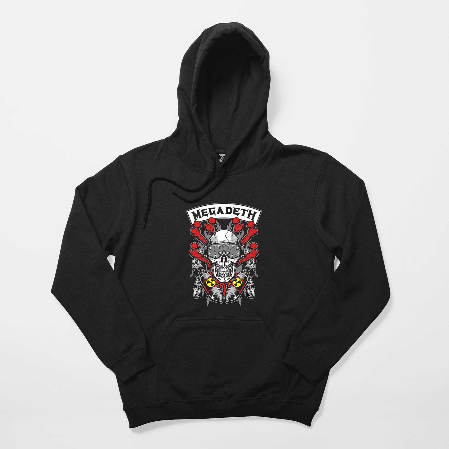 Megadeth Skull and Chemical Bomb Siyah Kapşonlu Sweatshirt Hoodie