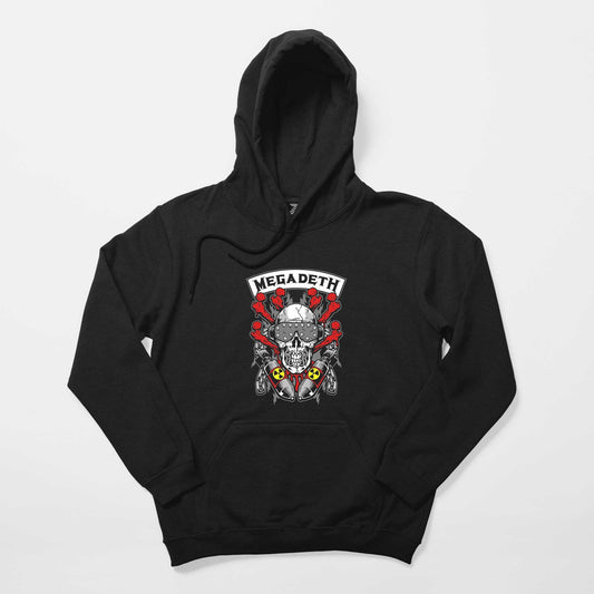 Megadeth Skull and Chemical Bomb Siyah Kapşonlu Sweatshirt Hoodie Hoodie