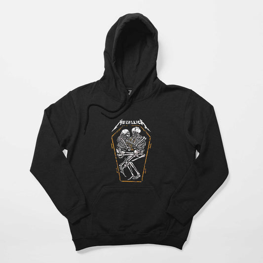 Metallica Grave Two Skeletons Siyah Kapşonlu Sweatshirt Hoodie