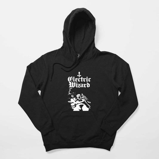 Electric Wizard Legalise Drugs and Murder Skeleton Girl Siyah Kapşonlu Sweatshirt Hoodie Hoodie
