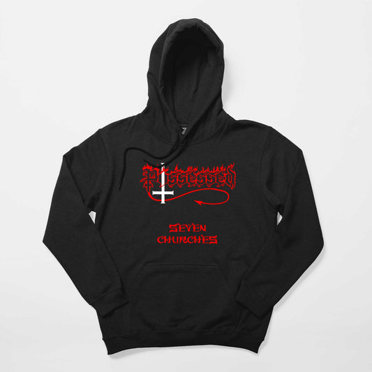 Possessed Seven Churches Siyah Kapşonlu Sweatshirt Hoodie Hoodie