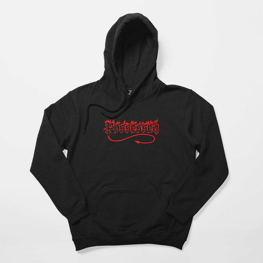 Possessed Red Logo Siyah Kapşonlu Sweatshirt Hoodie Hoodie