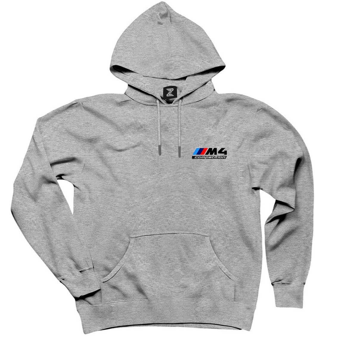 BMW M4 Competition Gri Kapşonlu Sweatshirt Hoodie