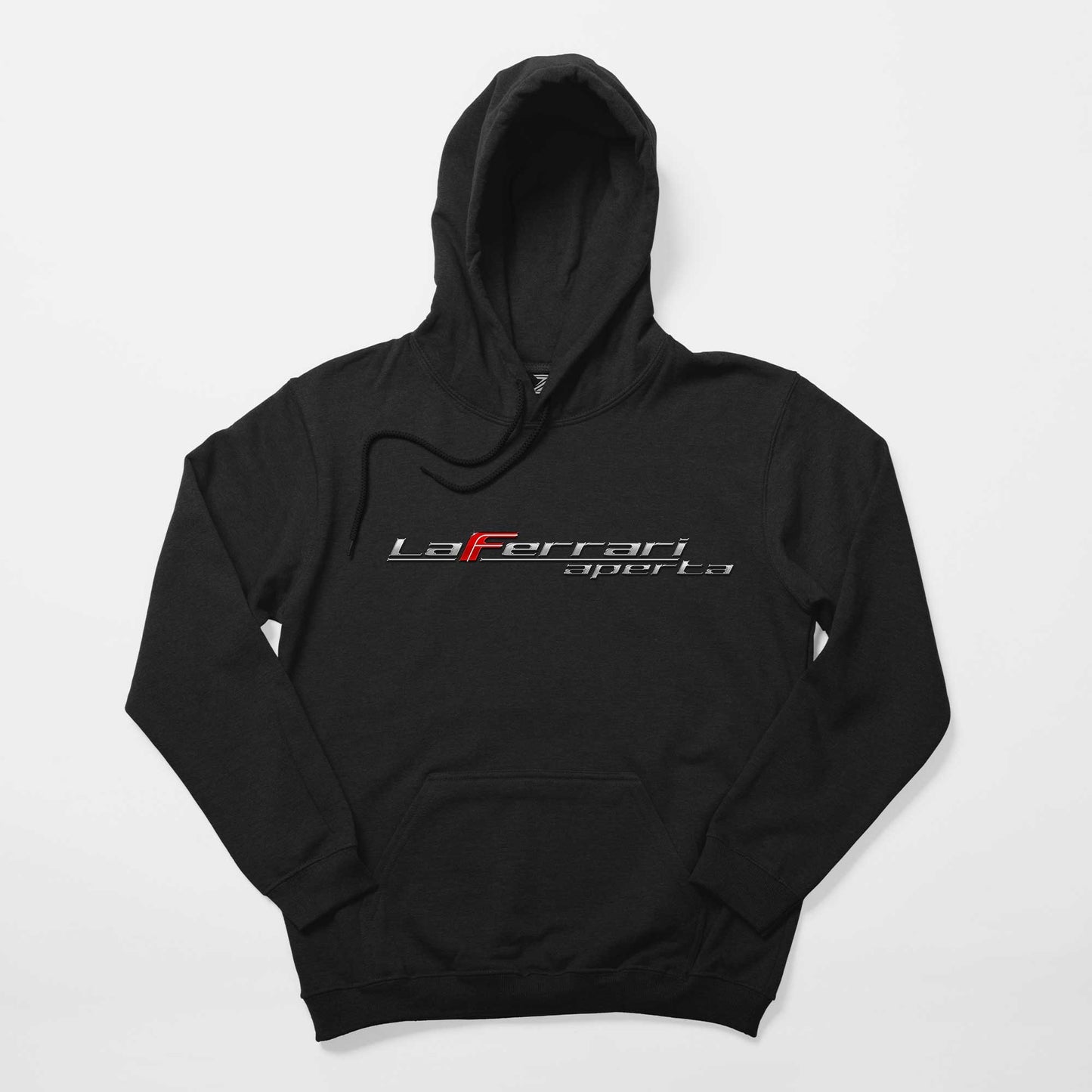 La Ferrari Aperta Logo Siyah Kapşonlu Sweatshirt Hoodie