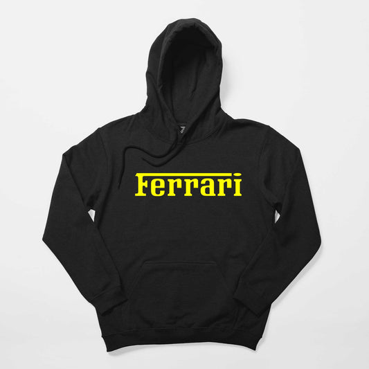 Ferrari Gold Text Siyah Kapşonlu Sweatshirt Hoodie