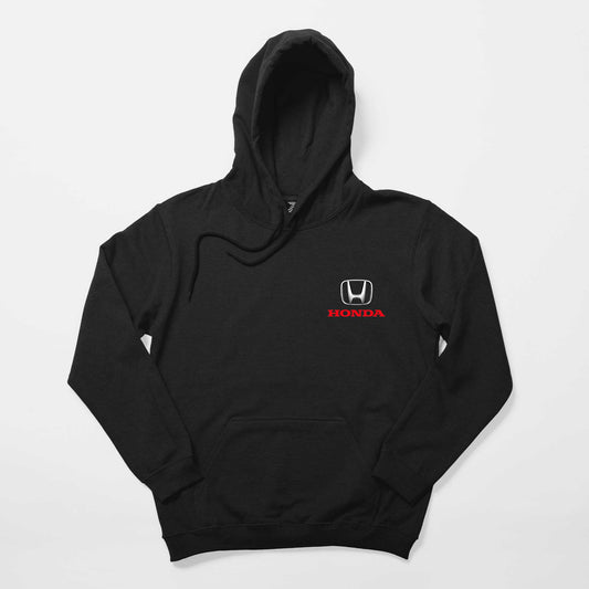 Honda Red Logo Siyah Kapşonlu Sweatshirt Hoodie