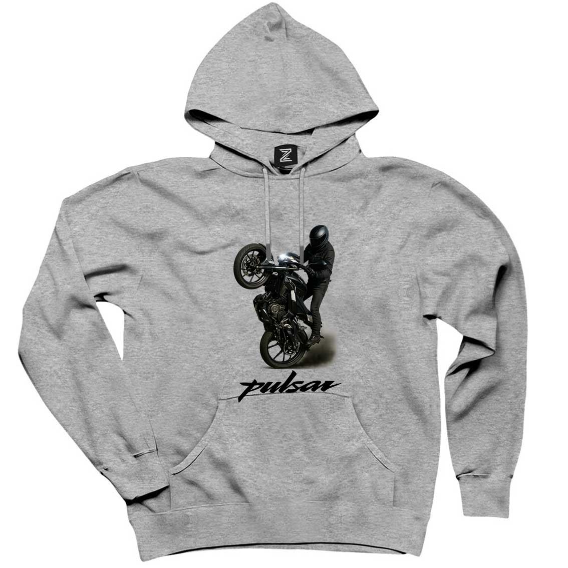 Pulsar NS200 Bike Gri Kapşonlu Sweatshirt Hoodie