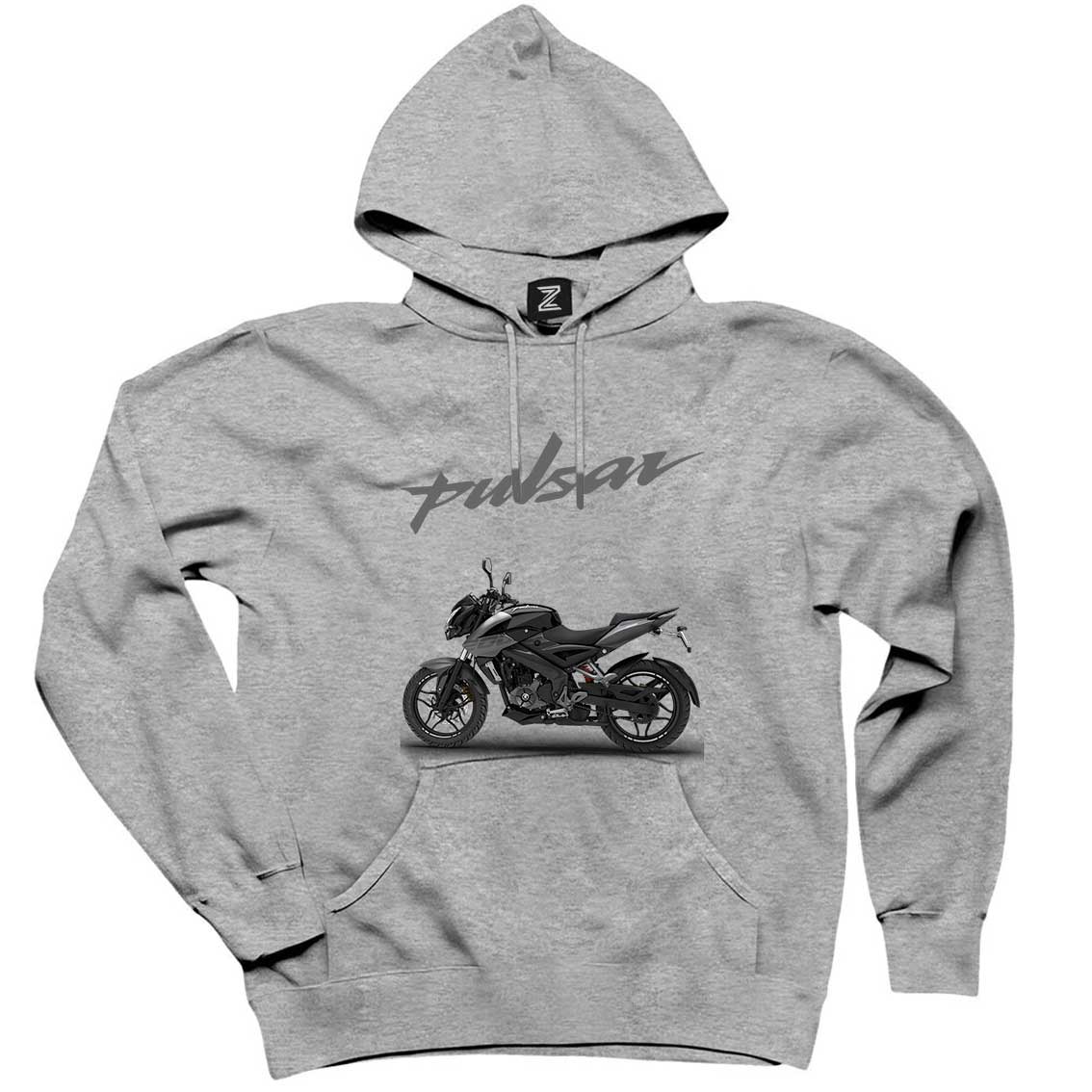 Pulsar NS200 Moto Gri Kapşonlu Sweatshirt Hoodie