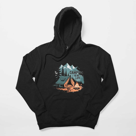 Camp Is My Life Siyah Kapşonlu Sweatshirt Hoodie