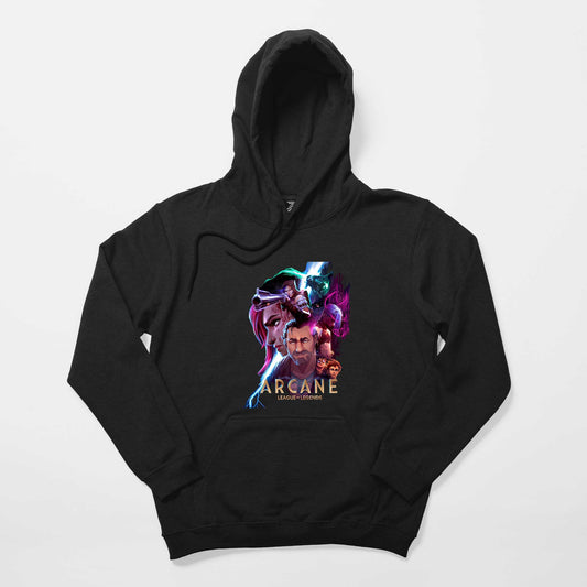 Arcane Siyah Kapşonlu Sweatshirt Hoodie