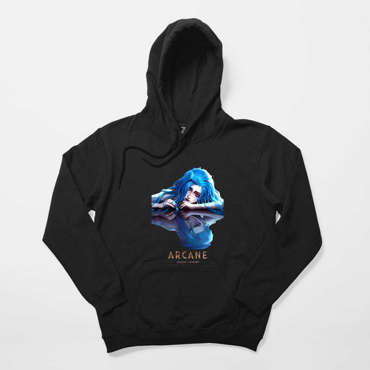 Arcane Jinx Siyah Kapşonlu Sweatshirt Hoodie