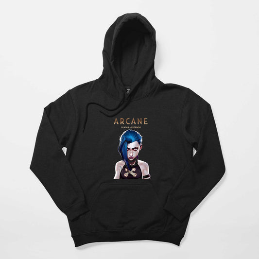 Arcane Lol Siyah Kapşonlu Sweatshirt Hoodie