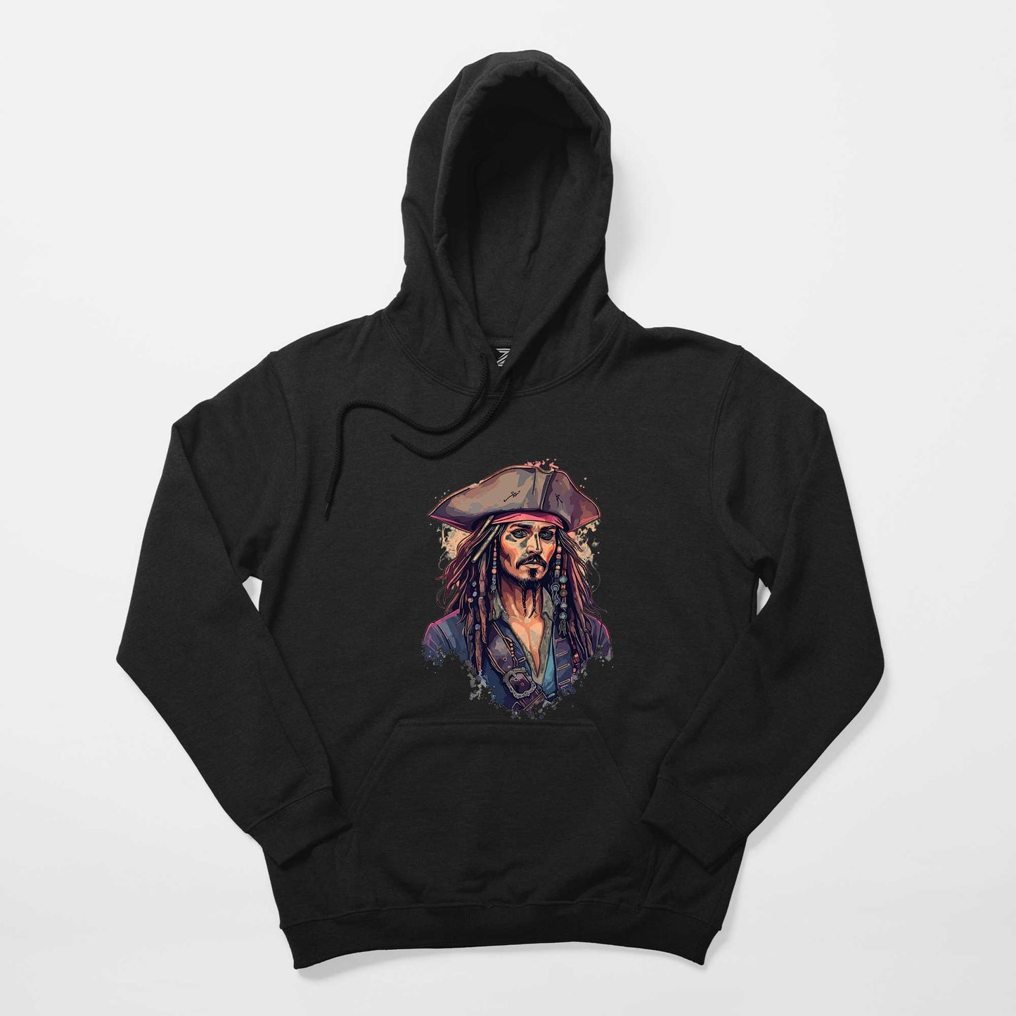 Kaptan Jack Jeperow Siyah Kapşonlu Sweatshirt Hoodie