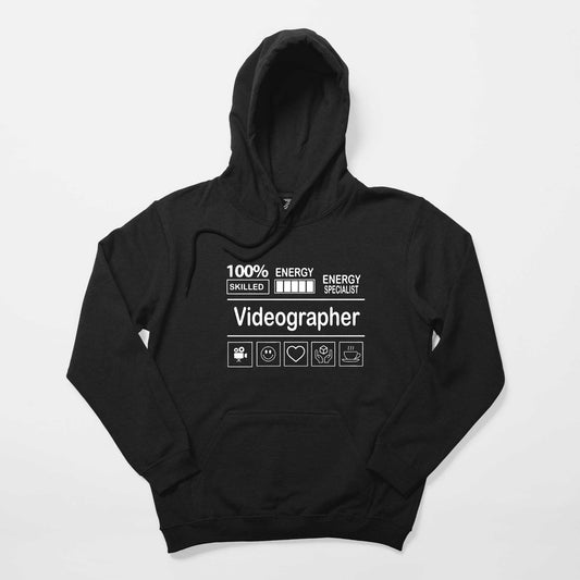 Videographer Siyah Kapşonlu Sweatshirt Hoodie