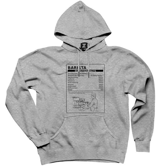 Barista Nutrition Gri Kapşonlu Sweatshirt Hoodie