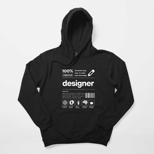 Designer Siyah Kapşonlu Sweatshirt Hoodie