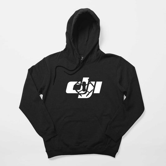 Dji Logo Silüet Siyah Kapşonlu Sweatshirt Hoodie