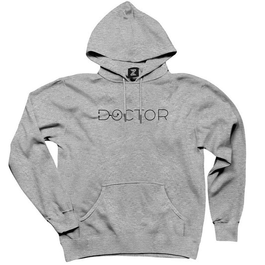 Doctor Gri Kapşonlu Sweatshirt Hoodie