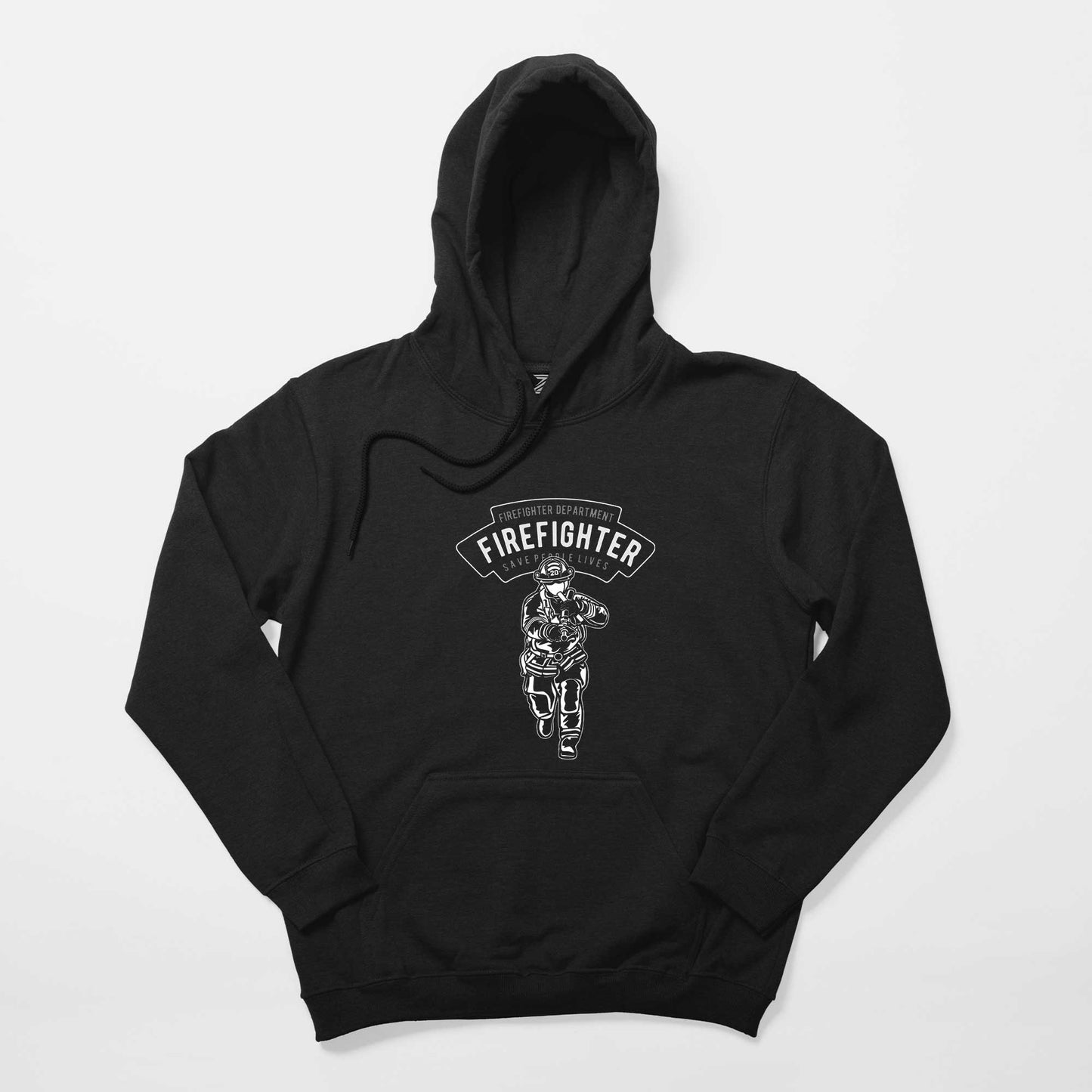 FireFighter Siyah Kapşonlu Sweatshirt Hoodie