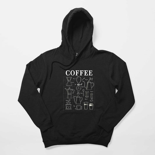 Coffee Siyah Kapşonlu Sweatshirt Hoodie