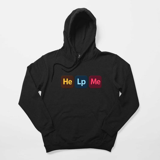 Designer Help Me Siyah Kapşonlu Sweatshirt Hoodie