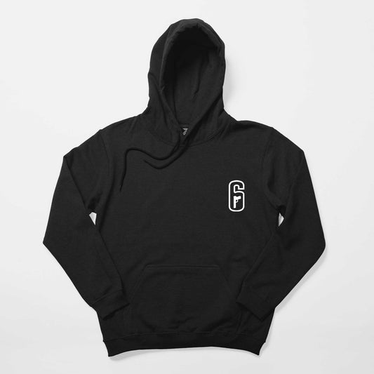 Rainbow Six Amblem White Siyah Kapşonlu Sweatshirt Hoodie