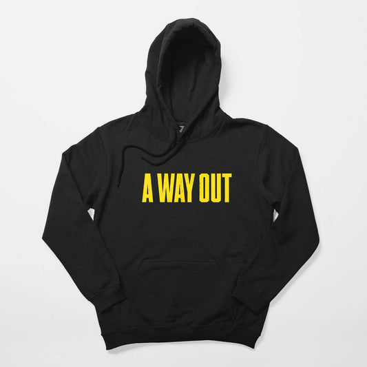 A Way Out Text Siyah Kapşonlu Sweatshirt Hoodie