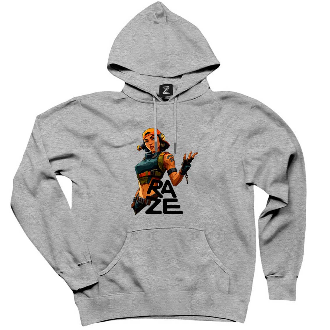 Valorant Raze Gri Kapşonlu Sweatshirt Hoodie