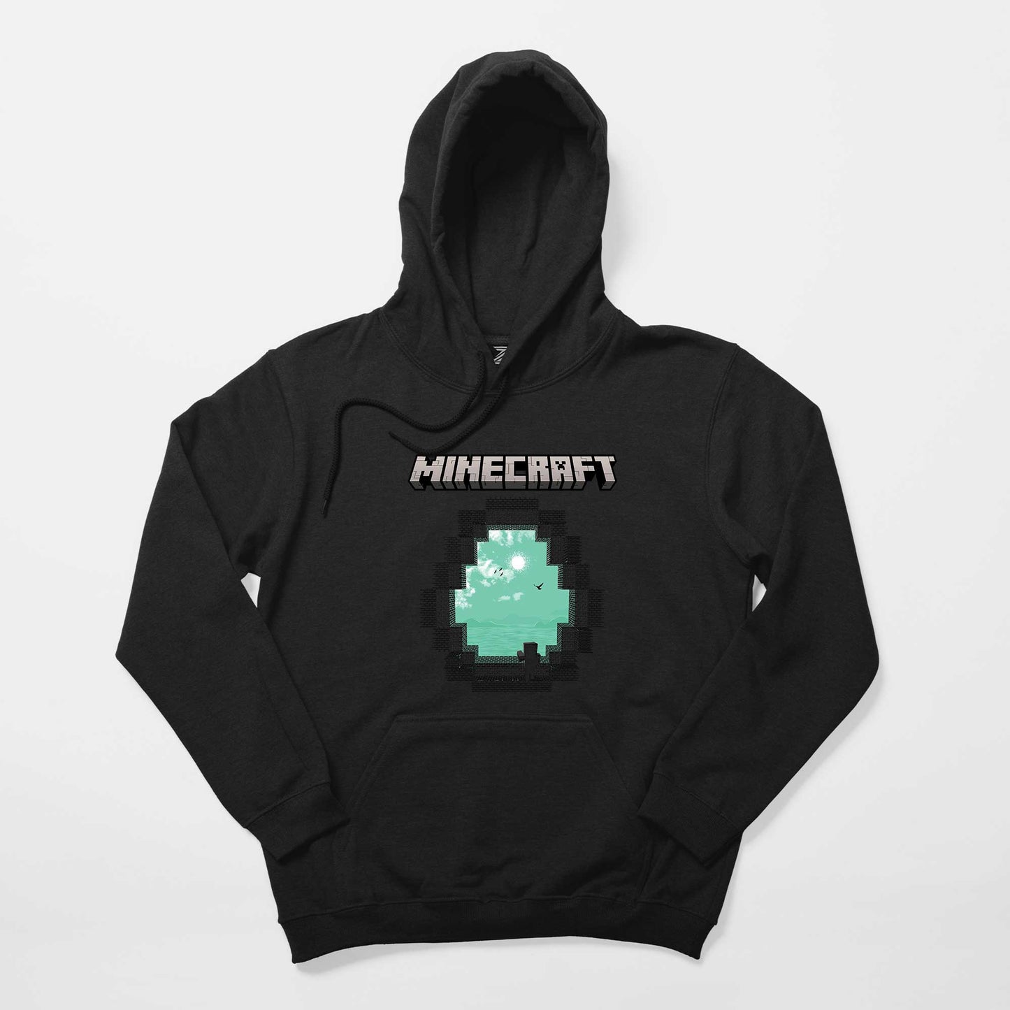 Minecraft Diamond Cave Siyah Kapşonlu Sweatshirt Hoodie
