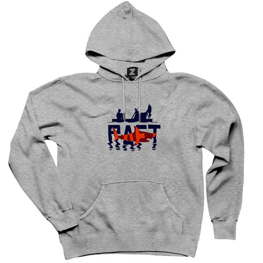 Raft Logo Shark Gri Kapşonlu Sweatshirt Hoodie