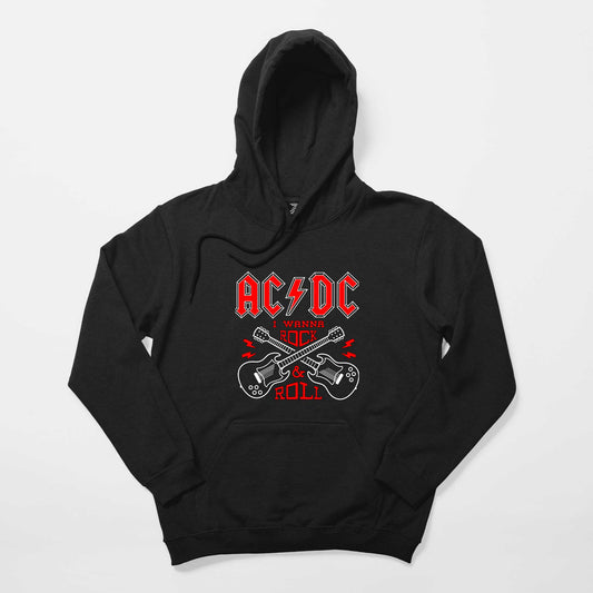 Ac Dc Wanna Siyah Kapşonlu Sweatshirt Hoodie