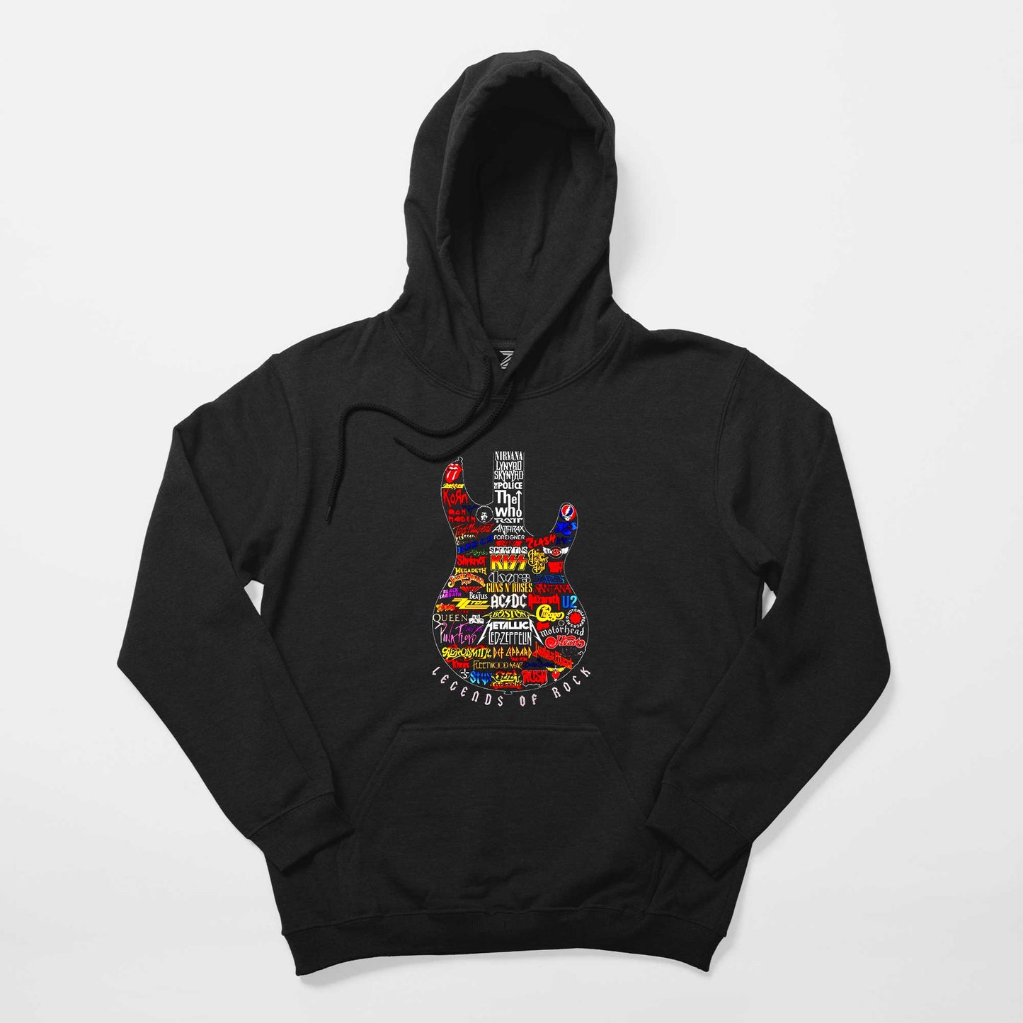 Legends Rock Siyah Kapşonlu Sweatshirt Hoodie