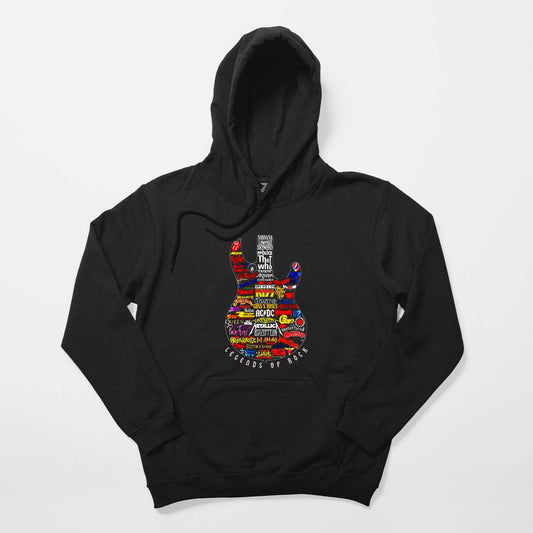 Legends Rock Siyah Kapşonlu Sweatshirt Hoodie