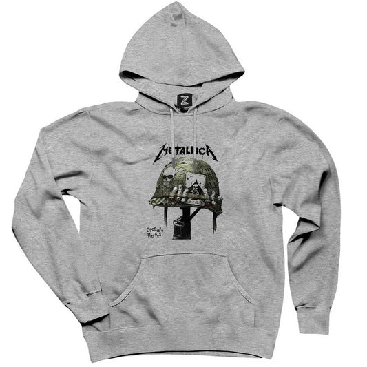 Metallica Diposab e Heroes Gri Kapşonlu Sweatshirt Hoodie