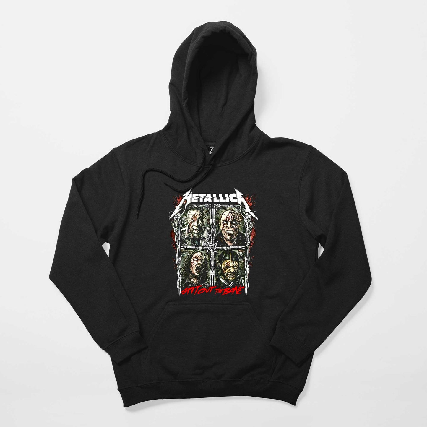 Metallica Spitout The Bone Siyah Kapşonlu Sweatshirt Hoodie