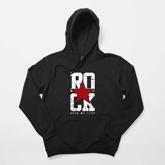 Rock My Life Siyah Kapşonlu Sweatshirt Hoodie