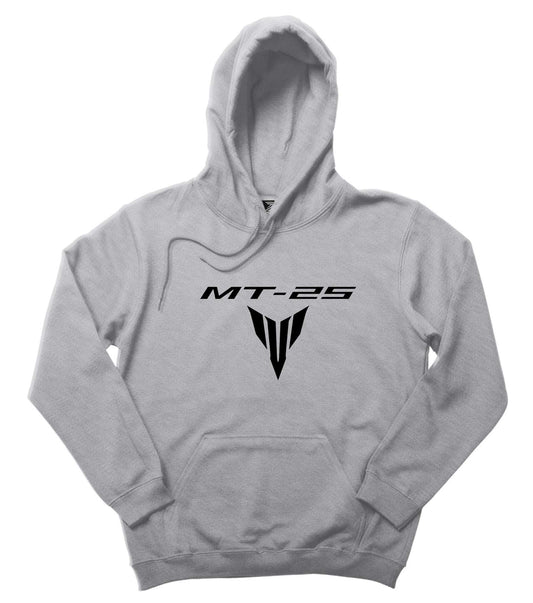 Yamaha MT 25 Black Logo Gri Kapşonlu Sweatshirt Hoodie