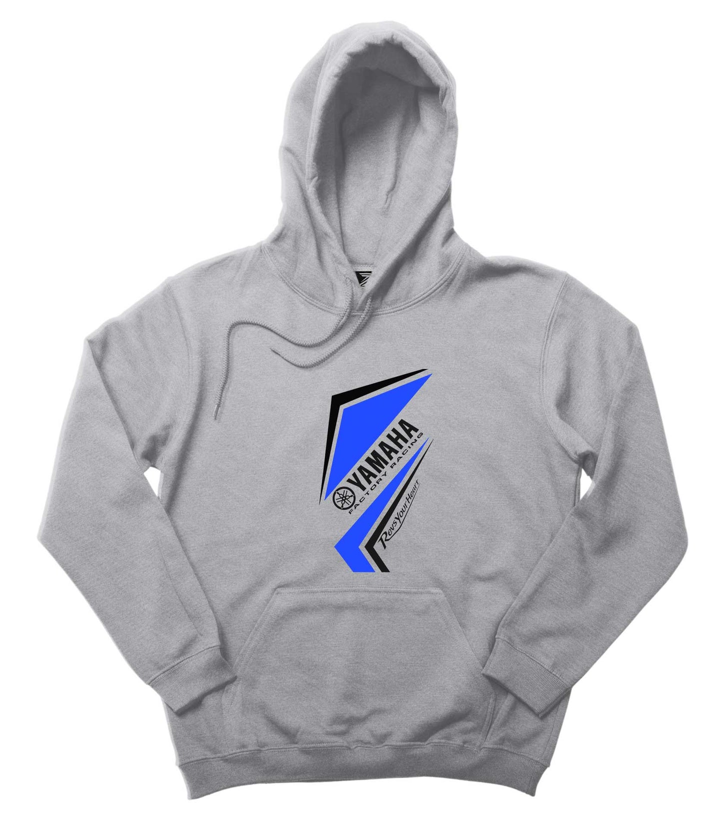 Yamaha Racing Revission Logo Gri Kapşonlu Sweatshirt Hoodie