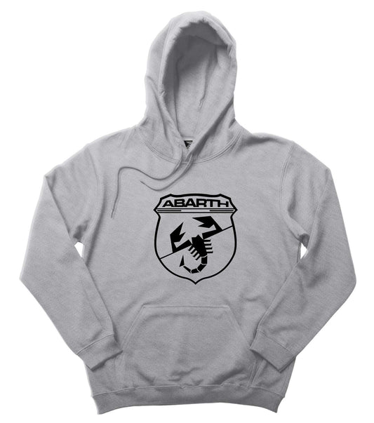 Abarth Black Logo Gri Kapşonlu Sweatshirt Hoodie