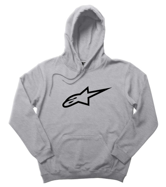 Alpinestars Black Logo Gri Kapşonlu Sweatshirt Hoodie