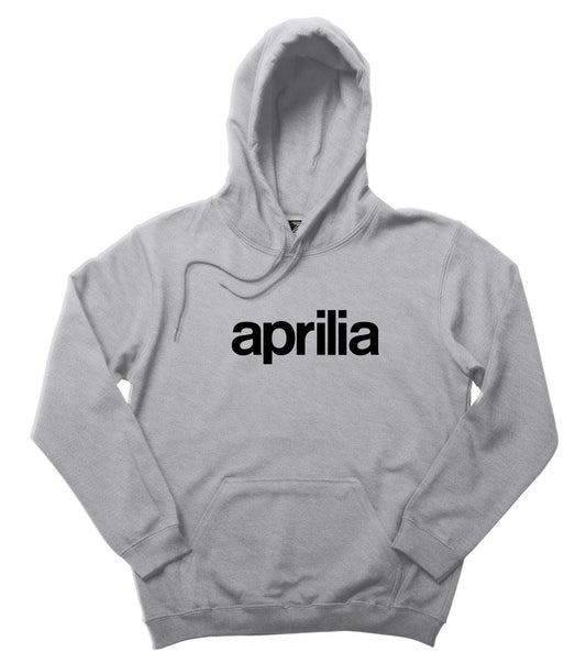 Aprilia Text Logo Gri Kapşonlu Sweatshirt Hoodie