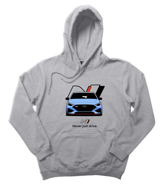 Hyundai  İ20N Never Just Drive Gri Kapşonlu Sweatshirt Hoodie