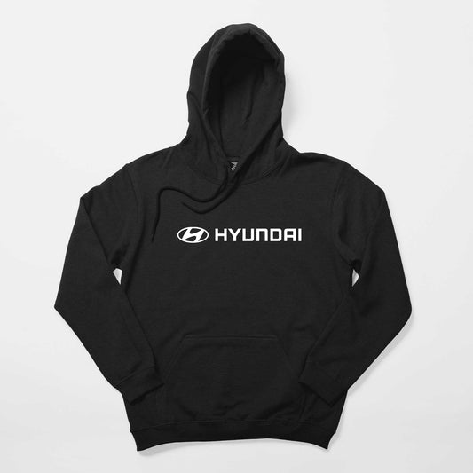 Hyundai Text Logo Siyah Kapşonlu Sweatshirt Hoodie