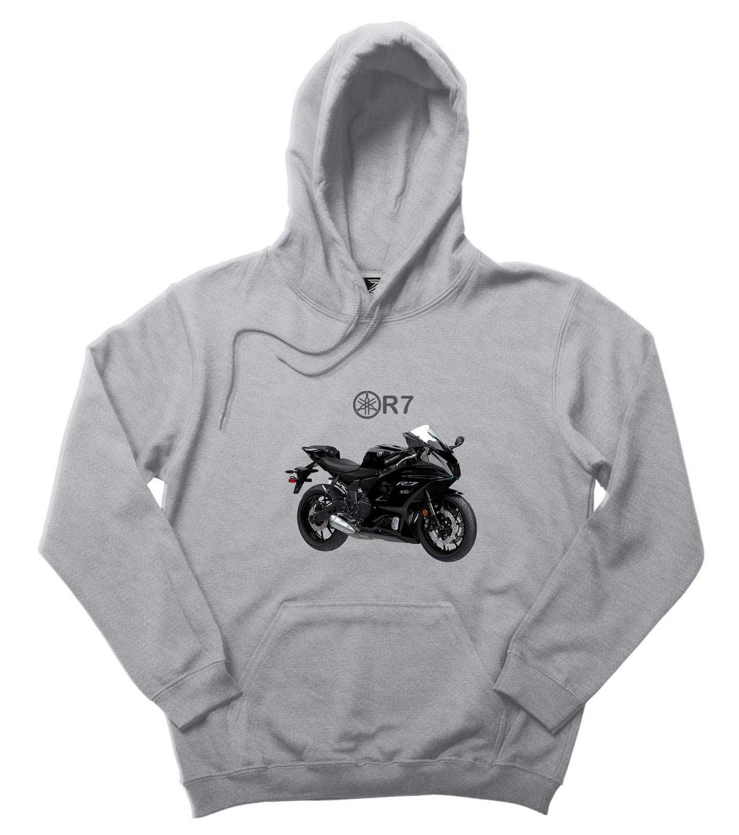 Yamaha R7 Black Gri Kapşonlu Sweatshirt Hoodie