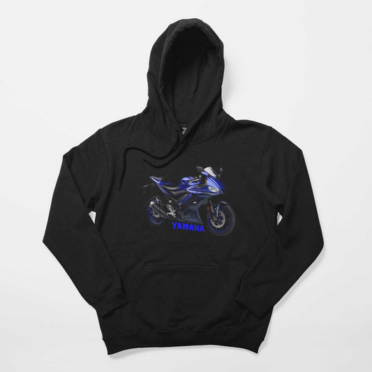 Yamaha R25 And Text Siyah Kapşonlu Sweatshirt Hoodie