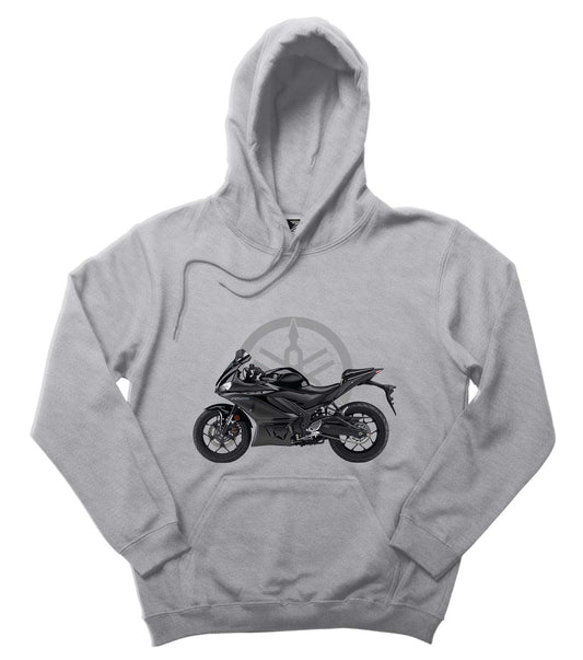Yamaha R25 Vs Logo Gri Kapşonlu Sweatshirt Hoodie