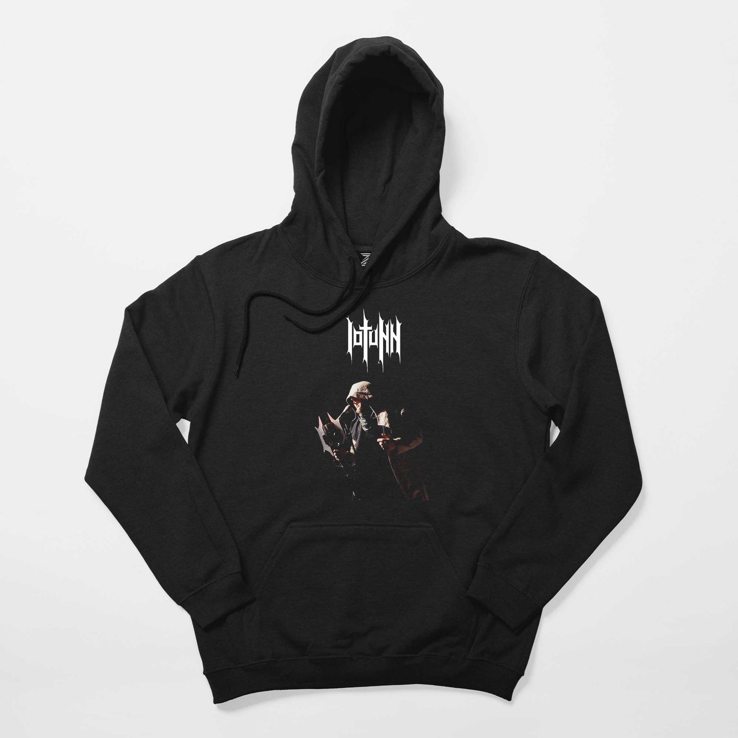 Iotunn Logo Jón Aldara Siyah Kapşonlu Sweatshirt Hoodie
