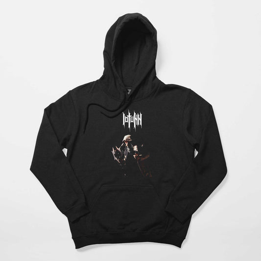 Iotunn Logo Jón Aldara Siyah Kapşonlu Sweatshirt Hoodie