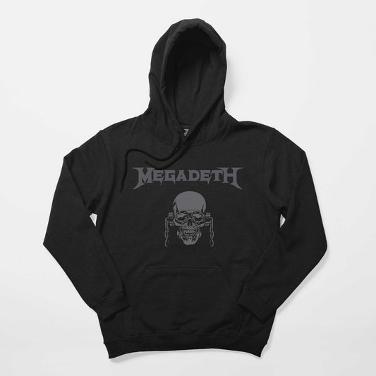 Megadeth Vic Rattlehead Skull Siyah Kapşonlu Sweatshirt Hoodie