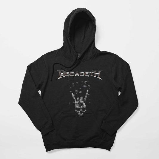Megadeth Rock Sign Siyah Kapşonlu Sweatshirt Hoodie